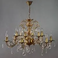 Люстра AMBIENTE by Brizzi Alicante 8888/6+6 AB Leaf Crystal