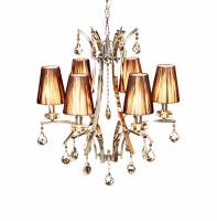 Хрустальная подвесная люстра Lumina Deco Glamour LDP 66247-6 BR+CHR