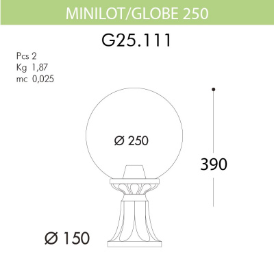 Уличный светильник Fumagalli Minilot/G250 G25.111.000.BZE27