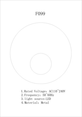 Настенный светильник Moon F099-9W-3000K WH-BK