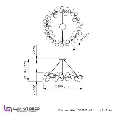 Подвесной светильник Lumina Deco Marsiada LDP 6033-40 CHR