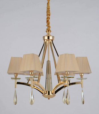 Хрустальная подвесная люстра Lumina Deco Valentina LDP 1240-6 GD
