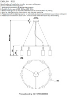 Светильник подвесной Crystal Lux CLT 015C6 D600 BL